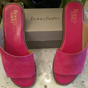 Authentic Franco Sarto Pink Suede Sandals